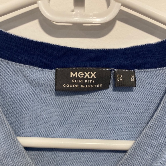 Mexx Blue Slim Fit V neck sweater vest - Picture 2 of 4